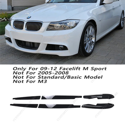 For BMW E90 E91 3 Series Gloss Black Max ABS Side Skirt