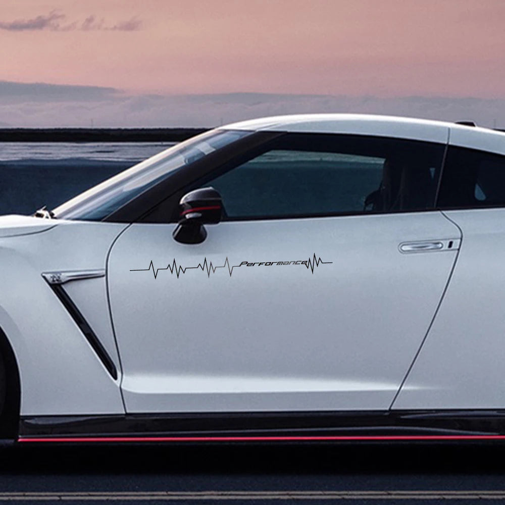 Reflective Performance Heartbeat Line Sticker Windshield