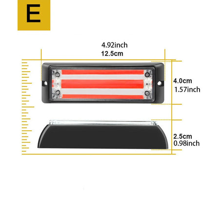 2PCS Cob Warning Emergency Front Grille Flashing Strobe Amber