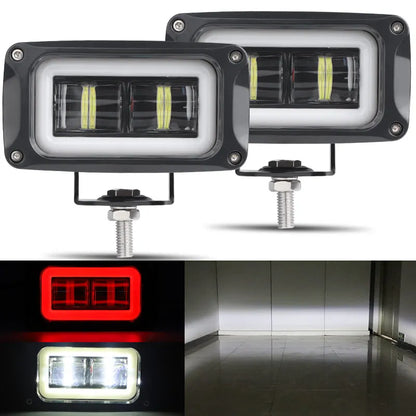 4-inch 8D Lens Rectangular Work Angel Eyes Halo Driving