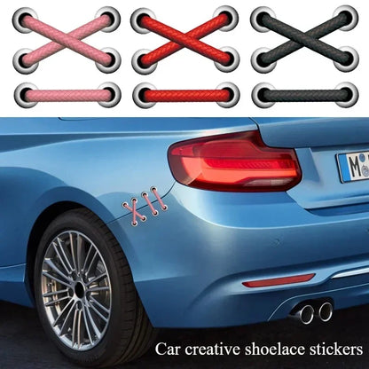 Creative Funny Shoelaces Sticker 3D Simulation Patch Band