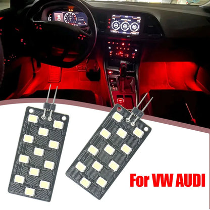 For VW Audi 2PCS 5050-smd 12 Footwell Atmosphere 12V Interior
