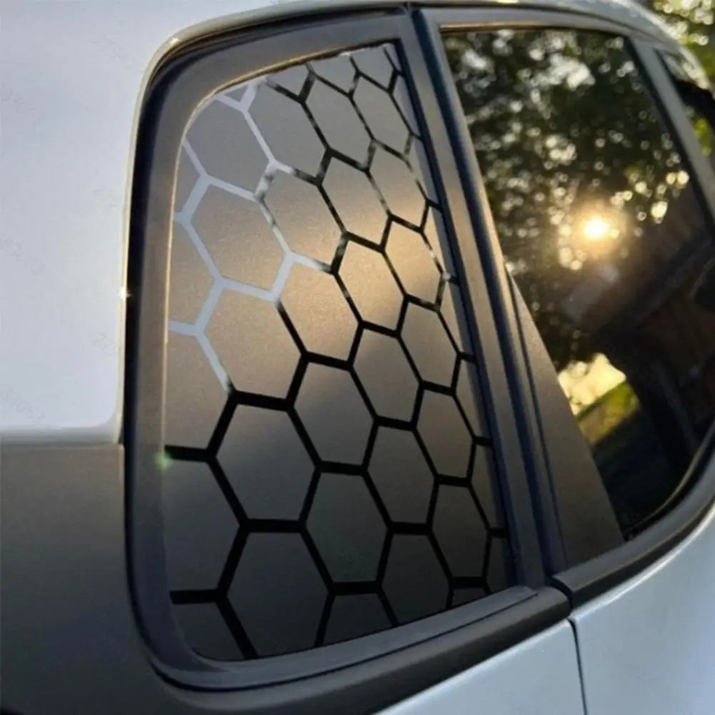 Side Window Honeycomb Matte Black Sticker 75x50cm Hexagon Pattern