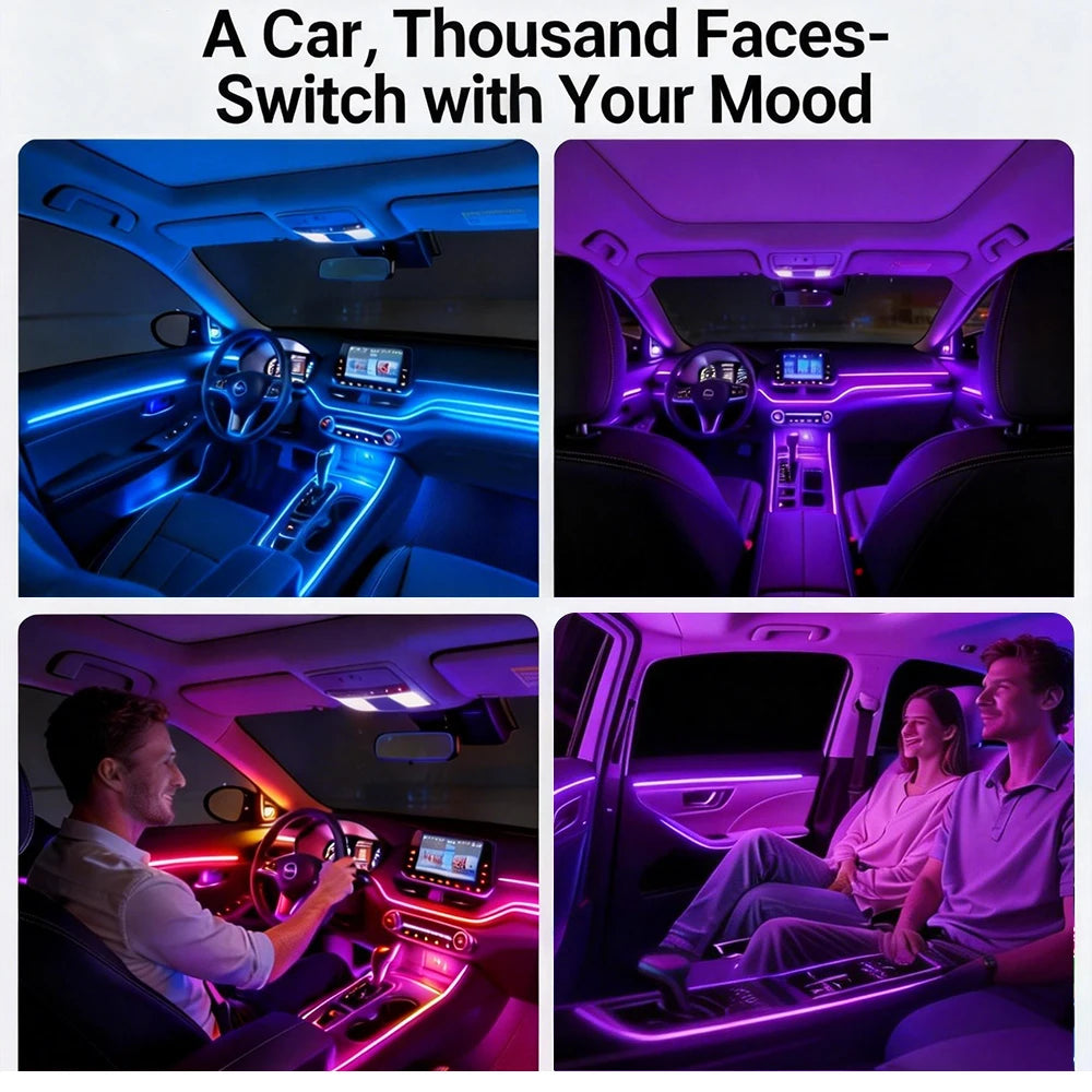 RGB Interior Ambient USB Neon Atmosphere Strip Dashboard Bar