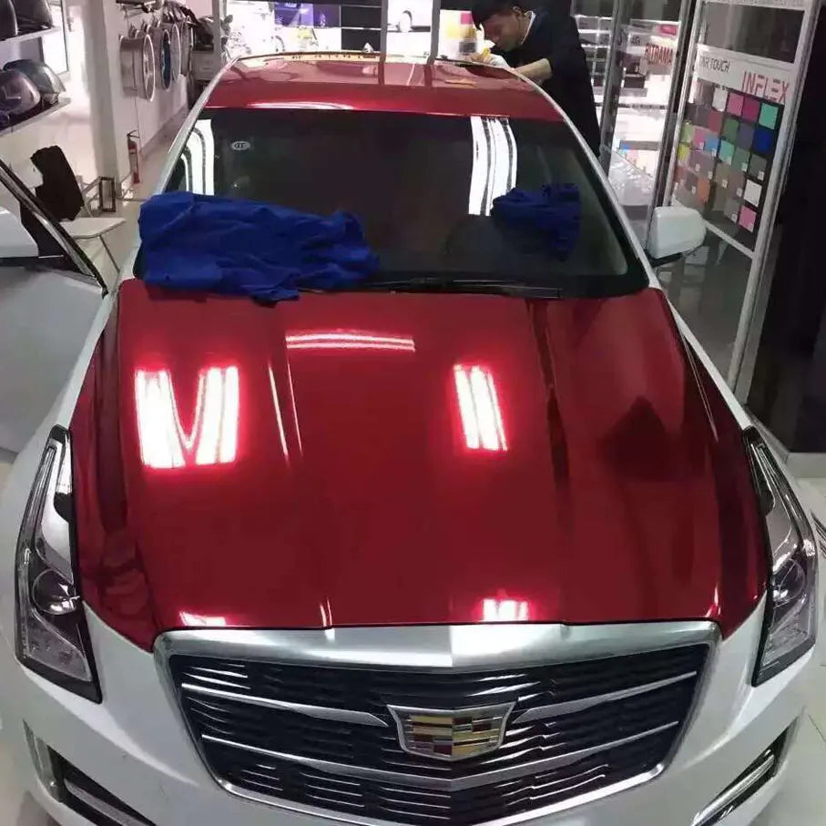 Newest Stretchable Waterproof Uv Protected Red Chrome Mirror