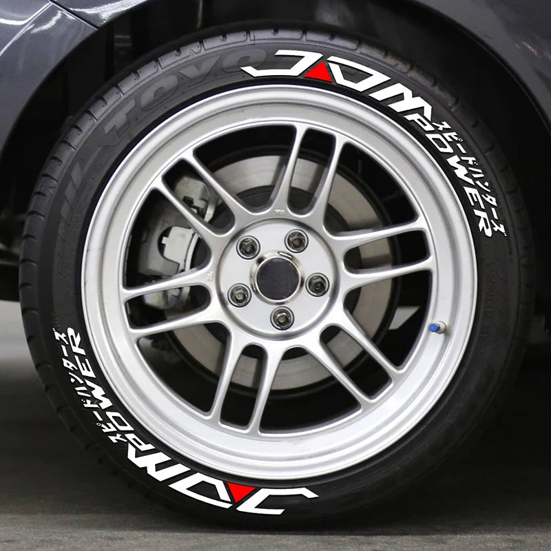For Four Tires 8PCS Set 3D Thickened Pvc Japanese Tire Letter