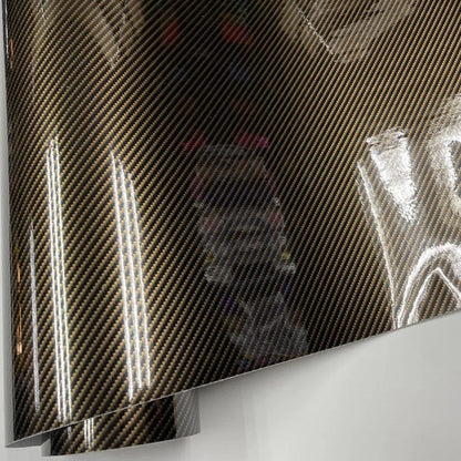 Ultra Gloss Gold Black Twill 2D Carbon Fiber Vinyl