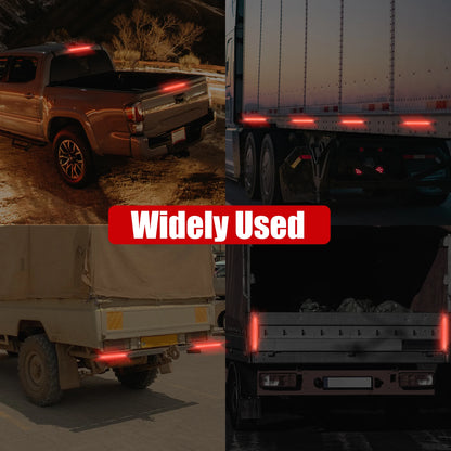 4PCS Red 12-24v Trailer Bar Brake Sequential Flow Signal
