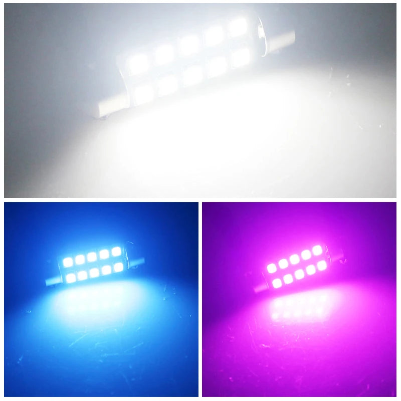 2PCS C5W Festoon 31MM 36MM 39MM 41MM Interior Pink