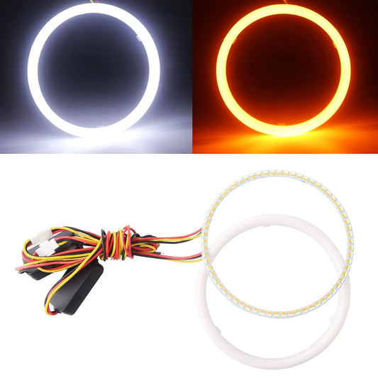 2PCS Angel Eyes Bulb Halo Ring Fog White Yellow
