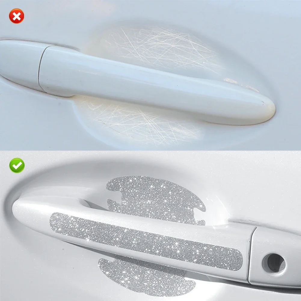 4X Door Bowl Handle Reflective Bling Sticker anti-scratch