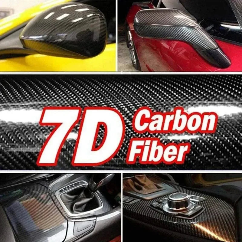 Glossy 7D Carbon Fiber Vinyl Wrap Film Body Waterproof