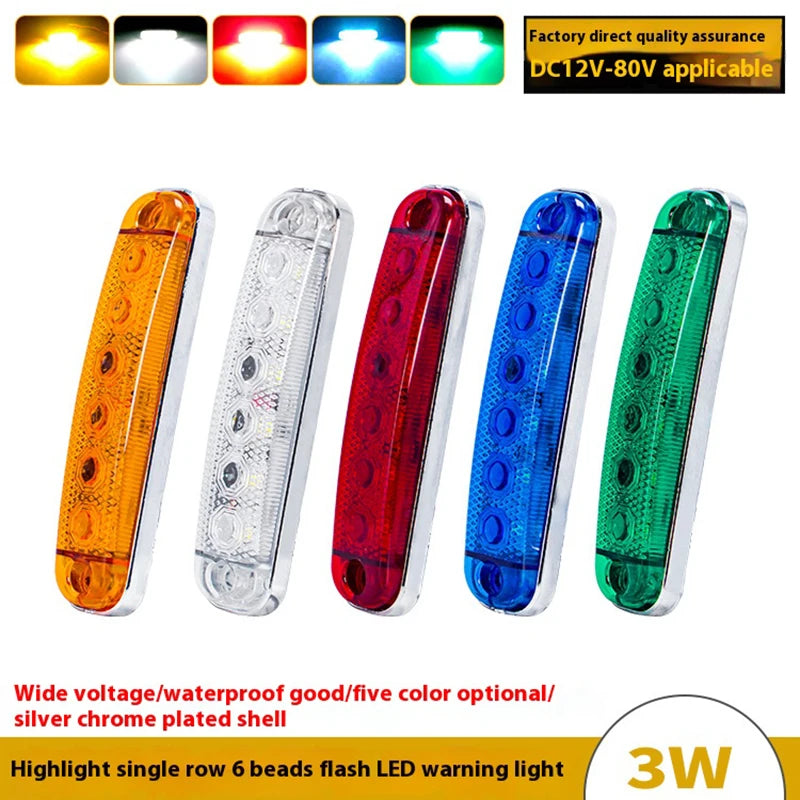 2PCS 12V 24V 6LED Strobe Warning Signal Front Rear