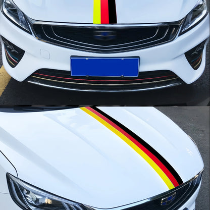 For Hood Roof Boby Exterior Styling Tricolor Racing Stripe Hood