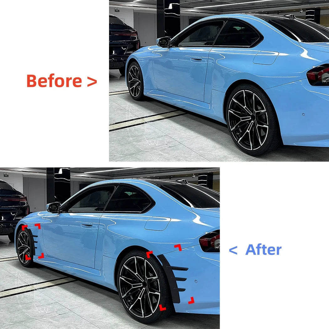 For BMW G42 M2 G87 Double Front Bumper Splitter Side Spoiler