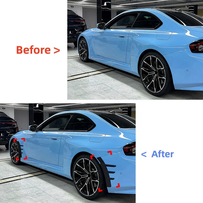 For BMW G42 M2 G87 Double Front Bumper Splitter Side Spoiler