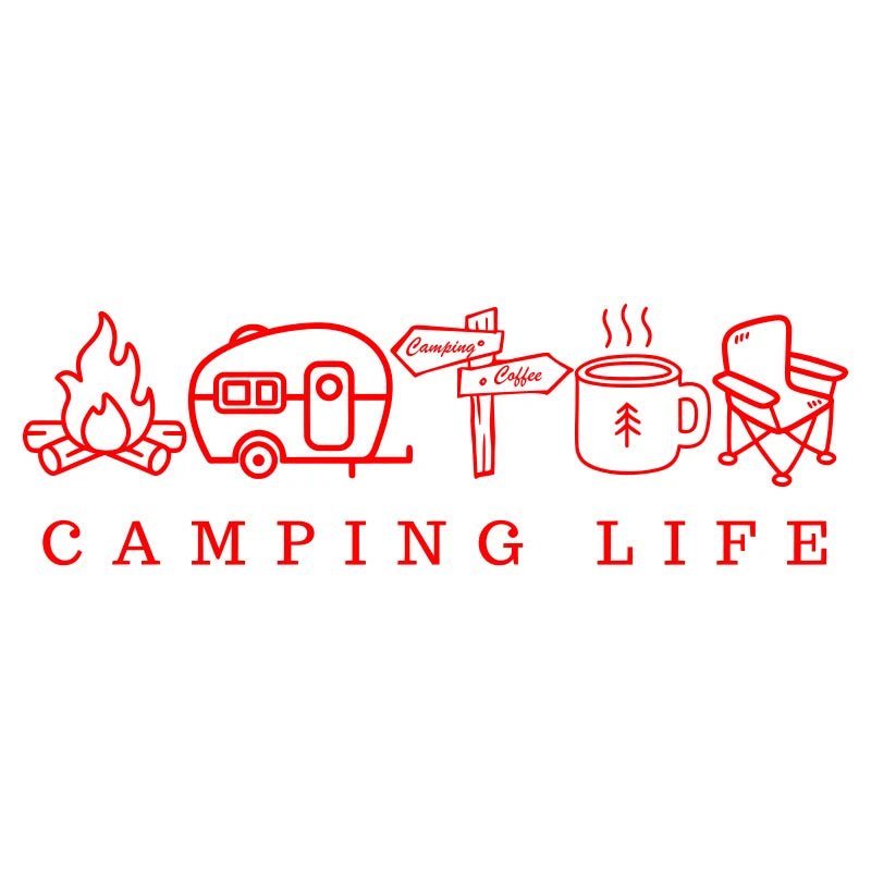 For Camper Camping Life Stickers Van Motorhome SUV Outdoor