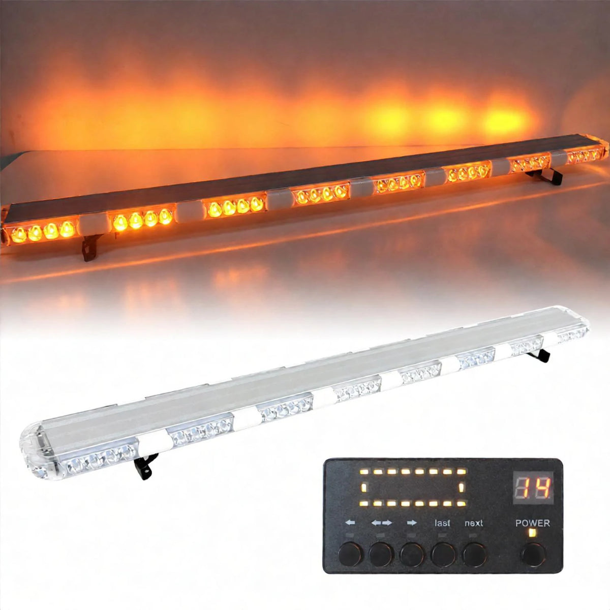 Amber Strobe Bar Remote Controller 10-26v Warning Flashing Truck