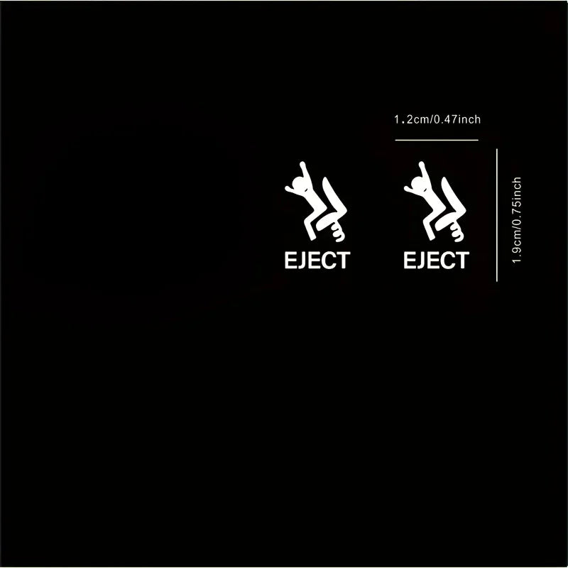 2PCS Passenger Button Sticker Funny Decal Empty Vinyl Interior