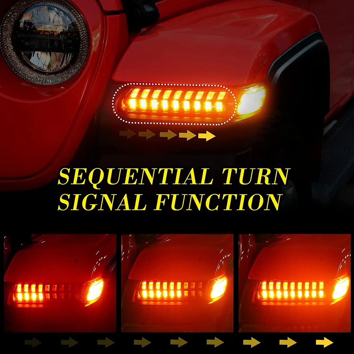 For Jeep Wrangler Jlu Rubicon Sahara Set Fender Side Marker Turn