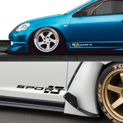 2PCS Body Side Skirts Sport Letters Stickers Vinyl Film