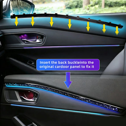 LED Car Starry Sky Waterfall Acrylic Ambient Light RGB Color Changing USB Cigarette Lighter Universal Interior For Most 