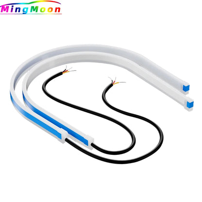 2PCS Drl Flexible Daytime Running Turn Signal Headlight