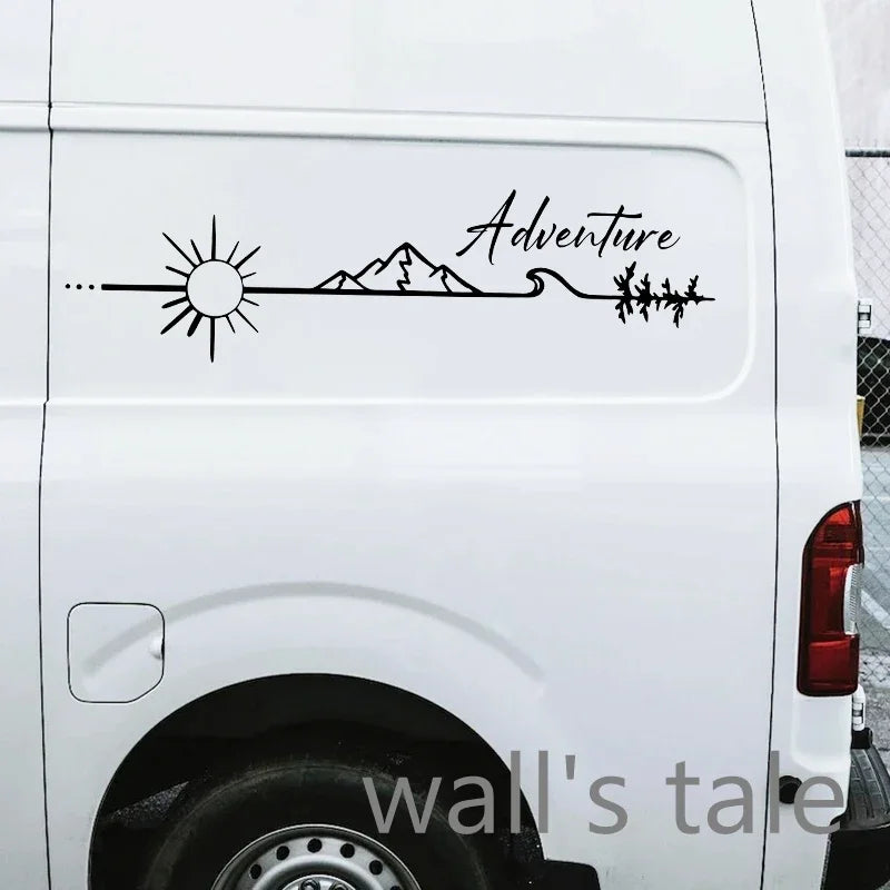 Camping Outdoors Adventure Vinyl Sticker Camper Van SUV Decals