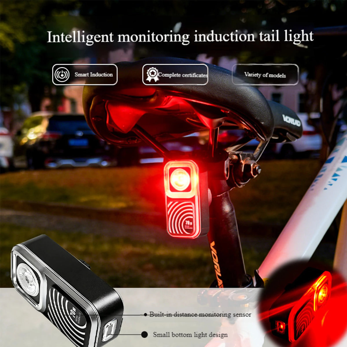 Radar Sensor Bicycle Taillight Wear Resist Brake Sensing
