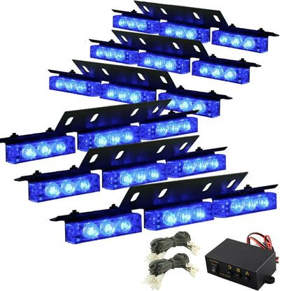 54-leds Flashing Dash Visor Emergency Warning 1-in-6 Front Bumper