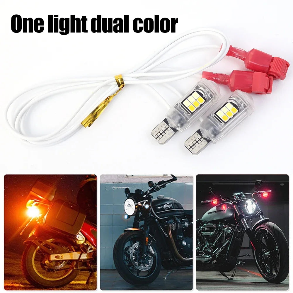 T15 Motorcycle high-brightness two-color Turn Ice Blue Brake T10