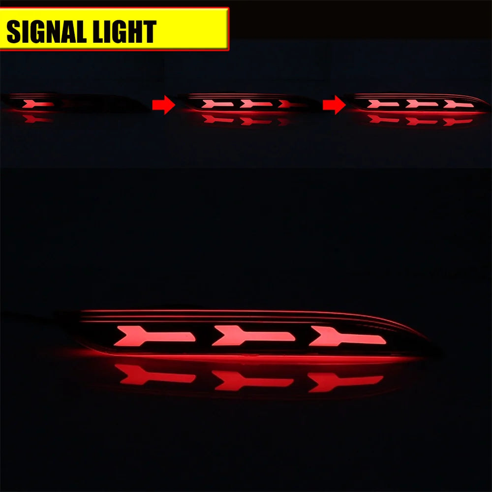 For Ford Mustang 2015-2017 Red Rear Bumper Reflector Tail Brake