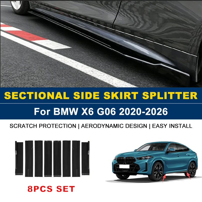 For BMW X6 G06 2020-2026 2021 2.2m Sectional Side Skirt