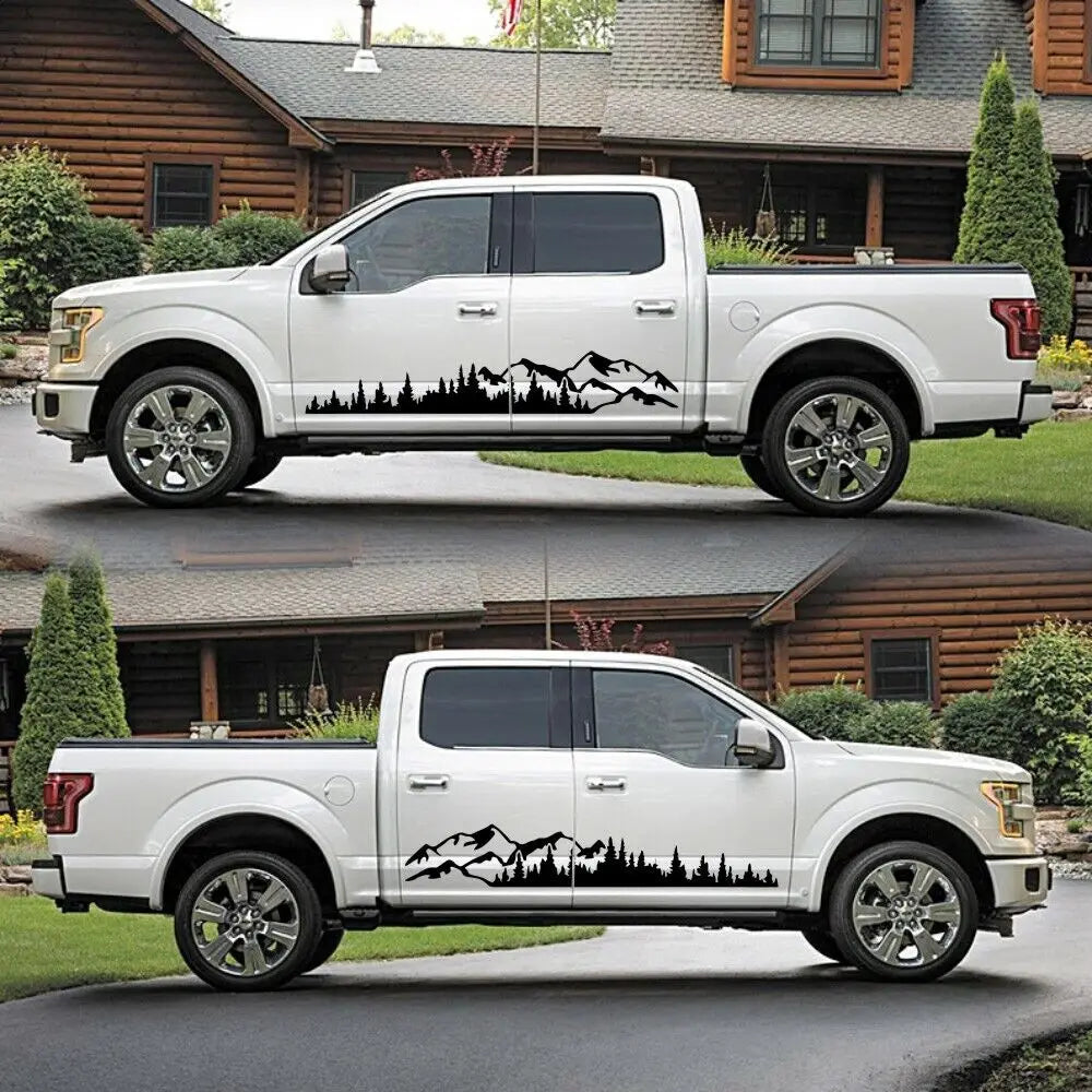 2PC 100 17CM Tree Mountain Forest Decal Truck SUV