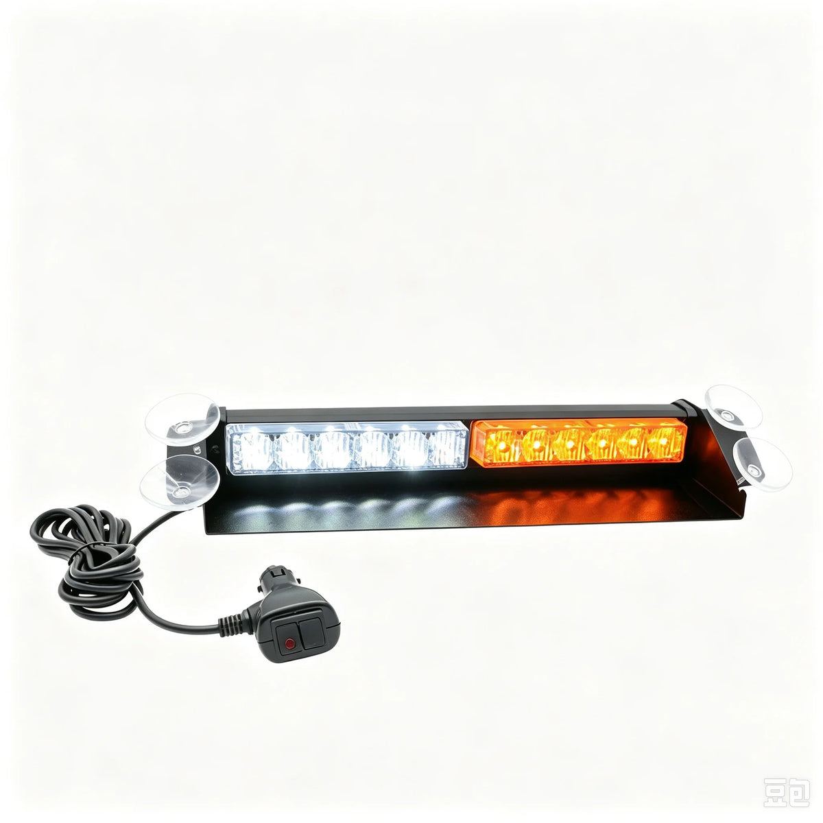 Laikesi White Amber Dash Strobe Bar 12-24v Windshield Suction