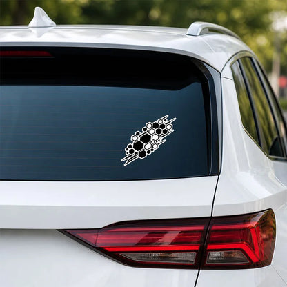 Hexagon Honeycomb Vinyl Decals 2PCS 5.5in Geometric Black Racing