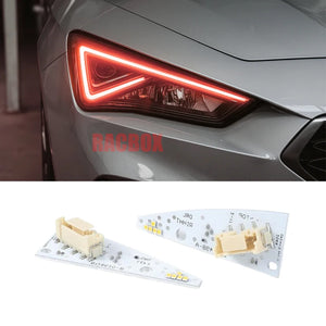 For SEAT Leon Cupra 5F MK4 Amber Red Daytime Running Drl Boards