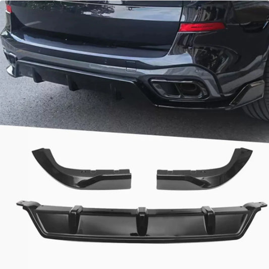 For BMW X5 G05 2018-2025 Bright Black Rear Bumper Diffuser