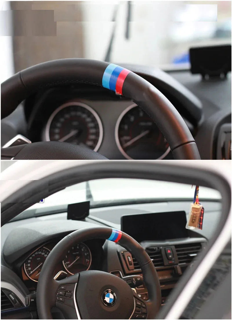 2PCS Tricolor Stripe Waterproof Sticker Vinyl Decal Side Mirror