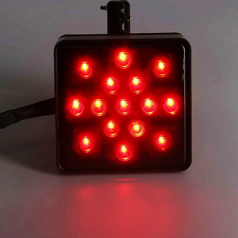 2inch Smoked 15-led Brake Drl Trailer Hitch Cover Fit