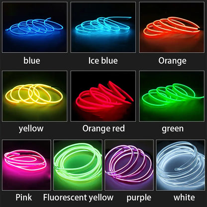 5M Interior Flexible Neon USB Drive Ambient styling12v