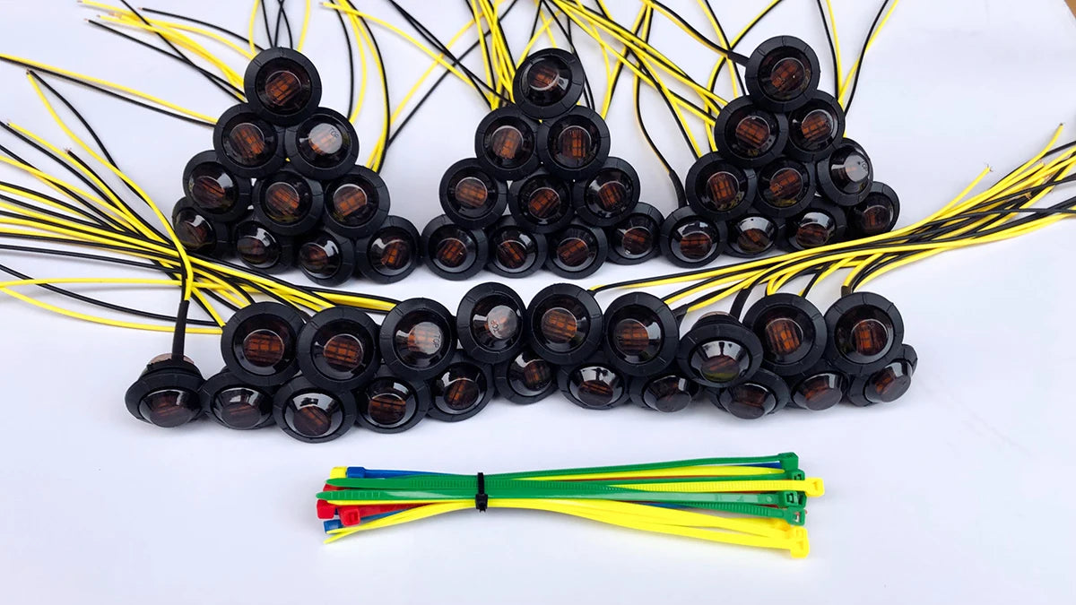 50PCS Inch Marker Smoked Amber Trailer Side Indicator Clearance
