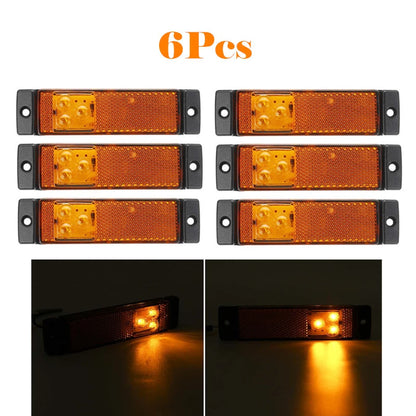 6X 3LED Side Marker 12V 24V Clearance Turn Signal