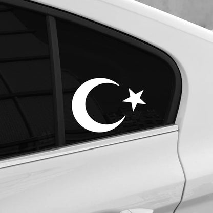 Turkish Flag Moon Stars Sticker Scratch Resistant Vinyl Decals