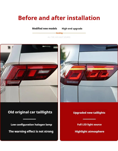 For VW Tiguan L Taillights 2017-2024 Ft Tiguan Tail Dynamic Turn