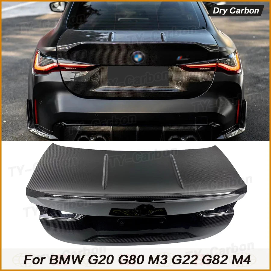For BMW 3 4 Series G20 Dry Carbon Fiber Rear Bumper Tail Spoiler