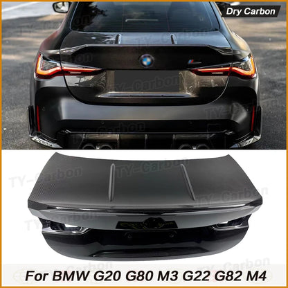 For BMW 3 4 Series G20 Dry Carbon Fiber Rear Bumper Tail Spoiler