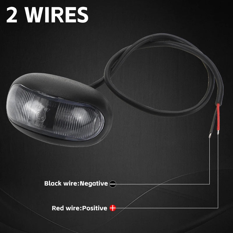 For Rv Trailer Lorry Bus red-yellow Side Marker Truck Warning