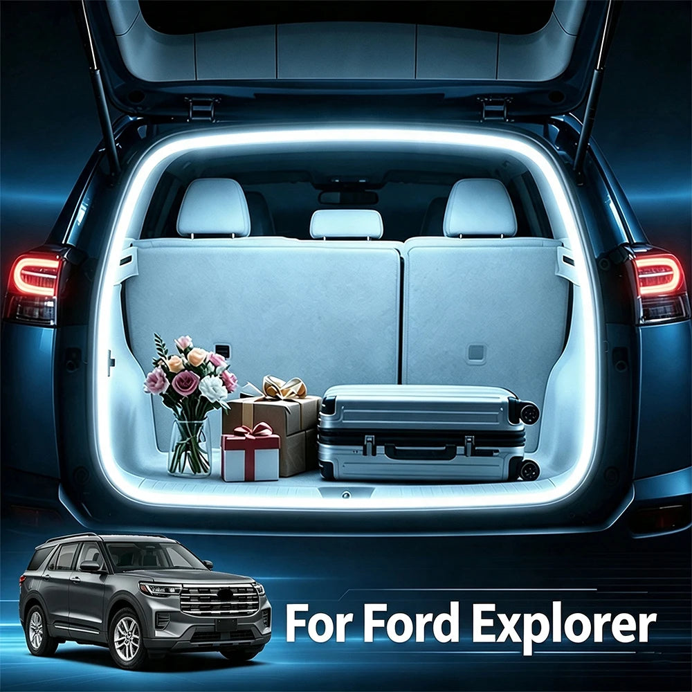 LED Car Trunk Light Strip For Ford Explorer Bar Cargo Lamp Tailgate Ambient Lighting Rear Boot Light Auto Interior Acces