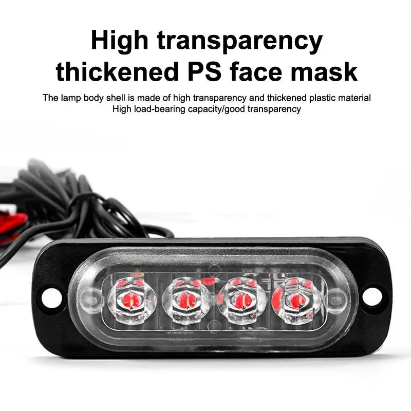 4PCS 4LED 12V 24V Warning Grill Breakdown Truck Trailer